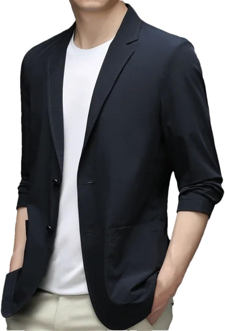Men's Lightweight Breathable Slim Fit Ice Silk Casual Jacket for Summer