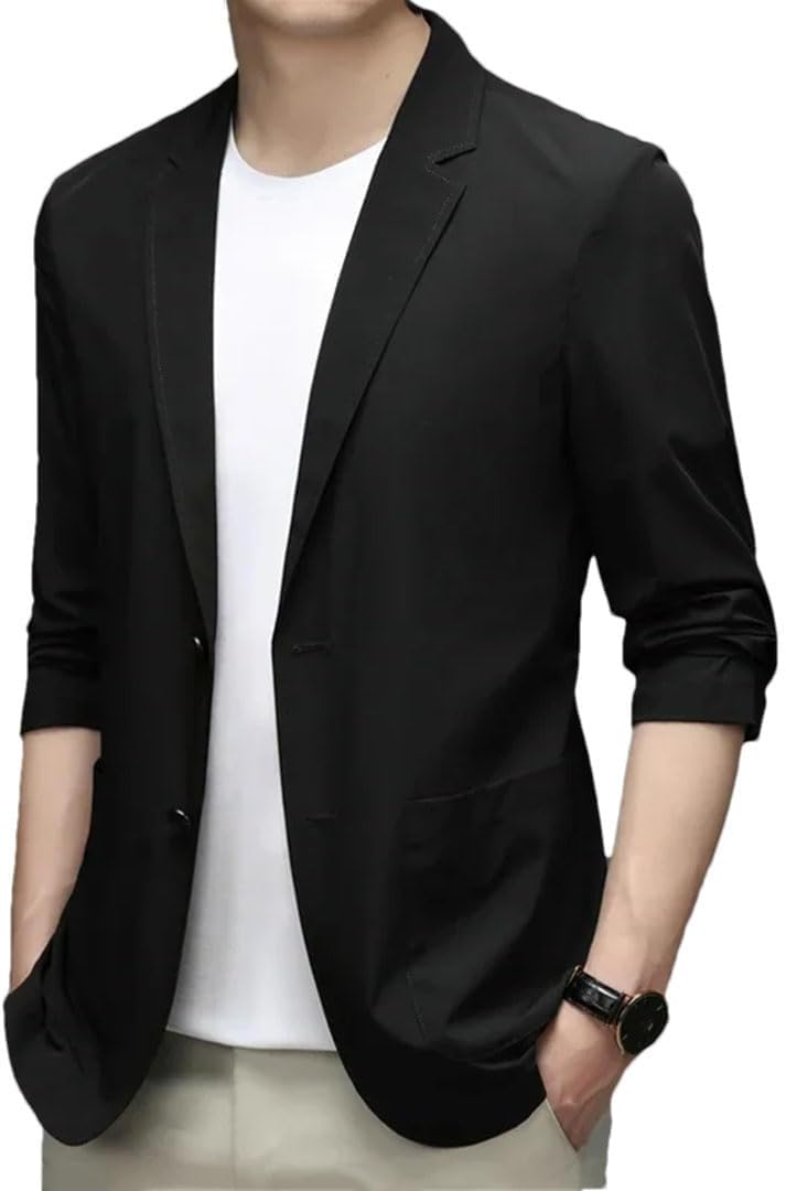 Men's Lightweight Breathable Slim Fit Ice Silk Casual Jacket for Summer